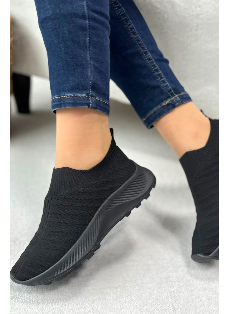 Tofisa 22042-BLACK-BLACK Knitted Shoes