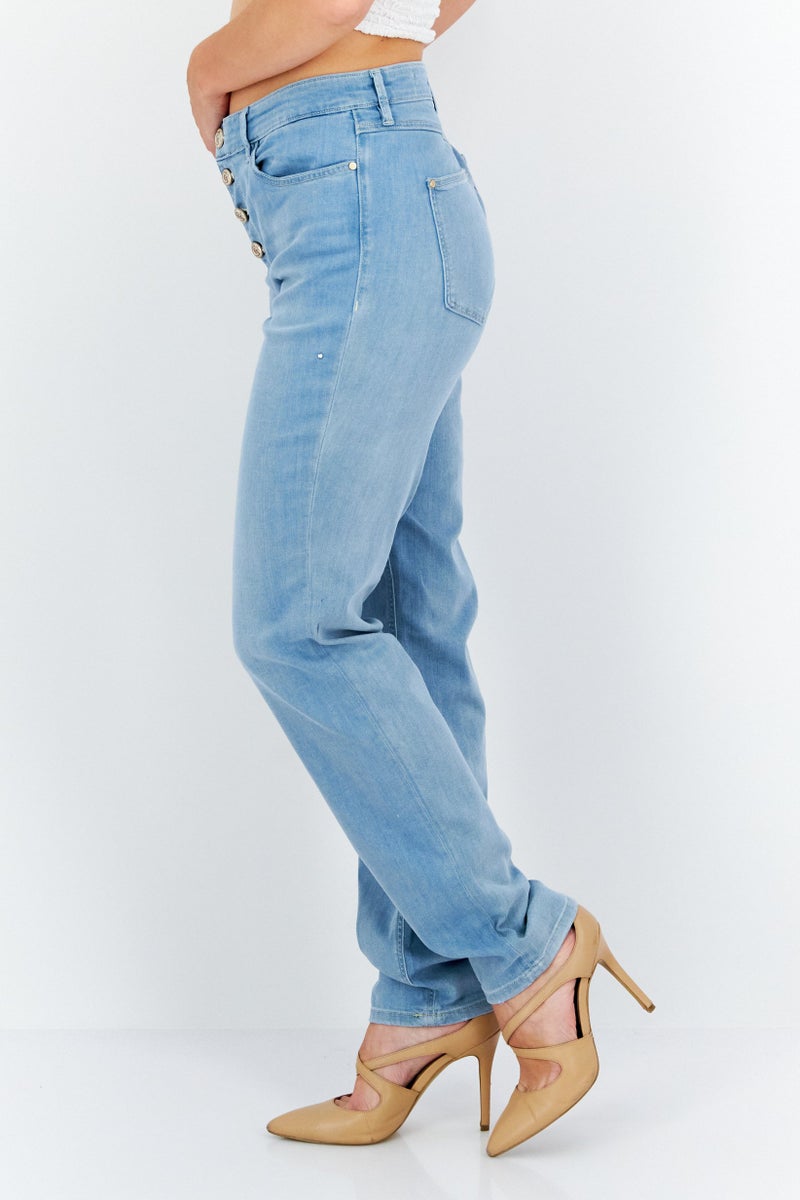 GUESS Women Skinny Fit Washed Denim Jeans, Blue - Image 2