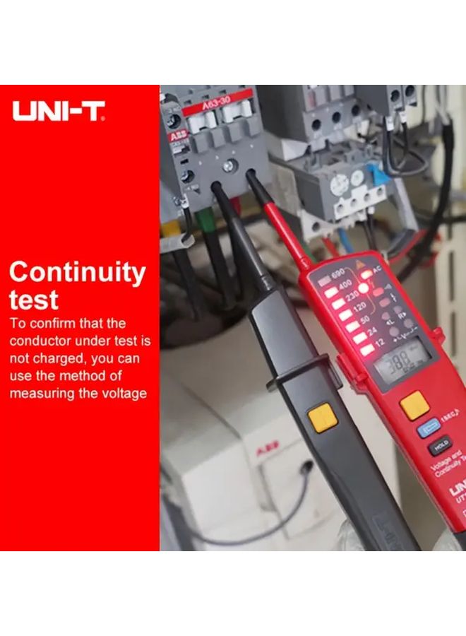 UNI UT18C Heavy Duty Voltage Tester AC DC 6V 690V 3 Phase Voltage Detector Continuity Tester With RCD Testing IP65 Waterproof - Image 5