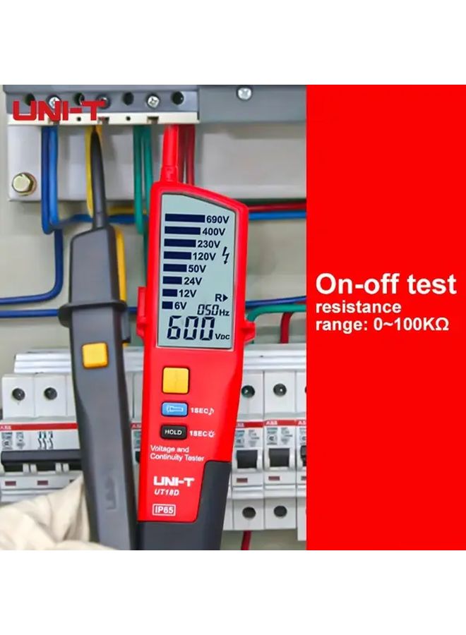 UNI UT18C Heavy Duty Voltage Tester AC DC 6V 690V 3 Phase Voltage Detector Continuity Tester With RCD Testing IP65 Waterproof - Image 4