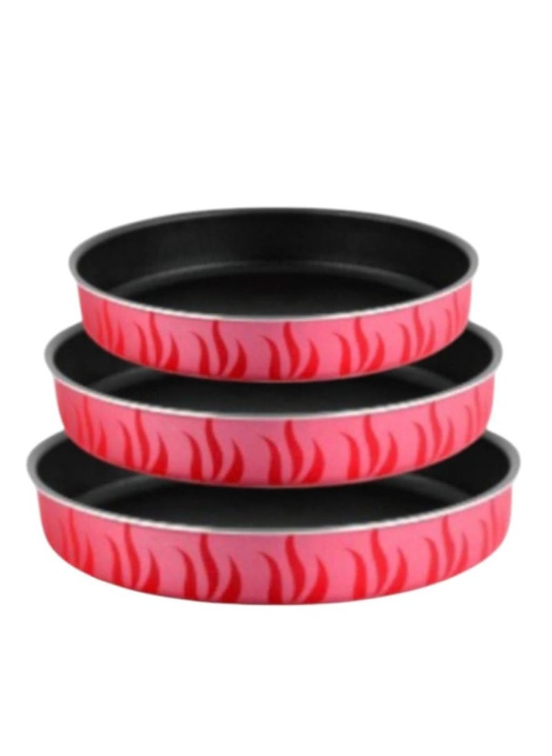 Extra - 3-piece round oven tray set for baking and pizza, high-thickness, non-stick, made of original Teflon, sizes 22/24/26 - Image 1