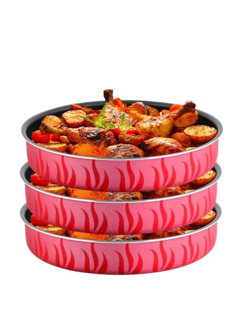 Extra - 3-piece round oven tray set for baking and pizza, high-thickness, non-stick, made of original Teflon, sizes 22/24/26 - Image 1