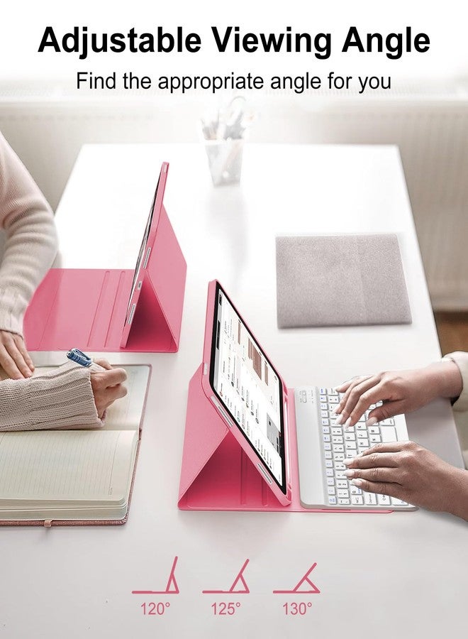 D DINGRICH Keyboard Case for iPad 10th Generation 2022 10.9-inch - Rechargeable Detachable Wireless Bluetooth Keyboard - Smart Folio Cover with Pencil Holder for 10.9 inch Apple iPad 10th Generation, Red - Image 2