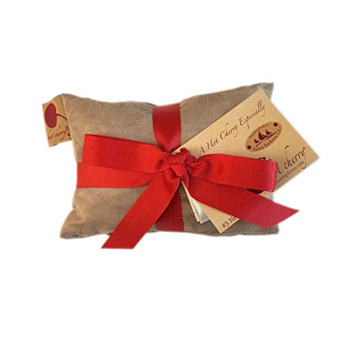 Hot Cherry Neck Wrap Tan Ultra Suede Cherry Pit-Stone Pillow, Microwavable Hot/Cold Compress, Sustainable Moist Heat Pack, Shoulder Pain Relief, Washable, Spa - Image 2
