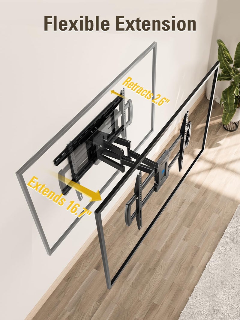 Mounting Dream TV Wall Mounts Bracket for Most 42-84 Inch TVs, UL Listed Premium TV Mount Full Motion with Articulating Arms, Max VESA 600x400mm and 100LBS, Fits 16", 18", 24" Studs, MD2296-24K - Image 4