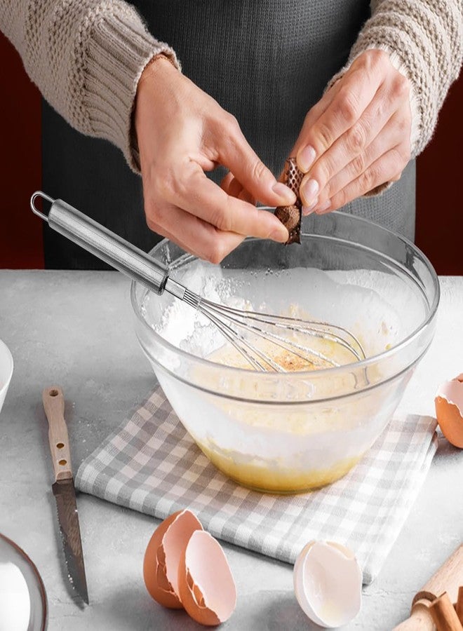 Dland Silver Flour Sifter Baking Tool Set, DLAND Stainless Steel 4-Piece Kit with 10" Whisk, Dough Scraper & 5 Measuring Spoons, Mirror Polished, Easy to Clean, for Cake Bread Cookie Prep - Image 3