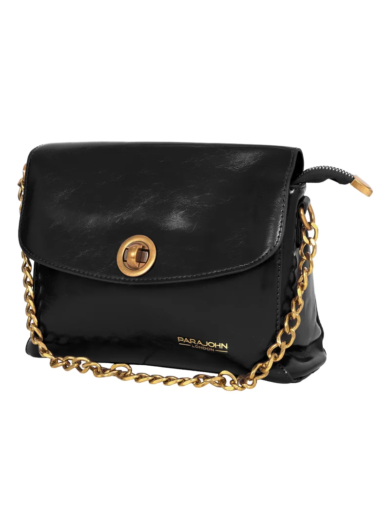 بارا جون حقيبة كروس بودي نسائية Para John London – جلد صناعي مع غطاء أمامي وقفل معدني وسلسلة أنيقة