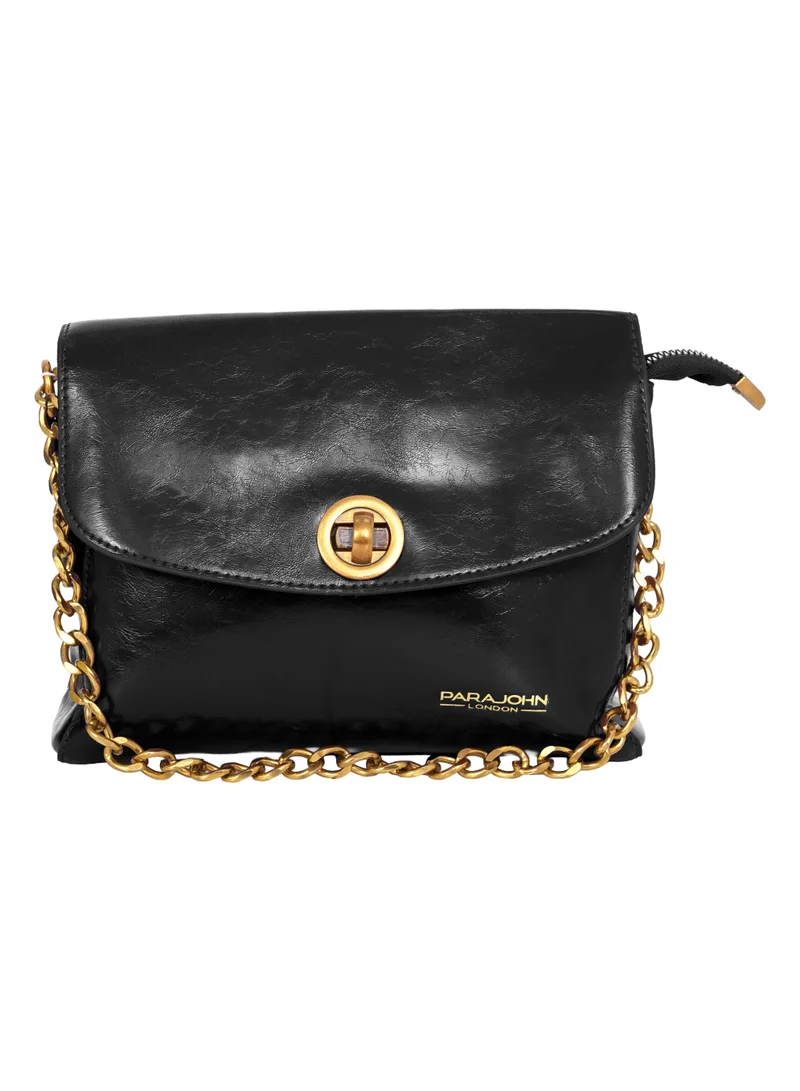 بارا جون حقيبة كروس بودي نسائية Para John London – جلد صناعي مع غطاء أمامي وقفل معدني وسلسلة أنيقة