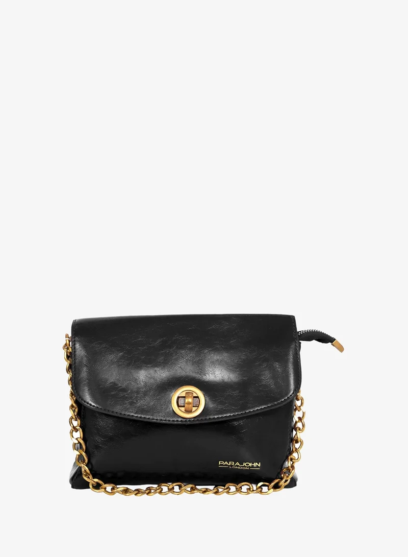 بارا جون حقيبة كروس بودي نسائية Para John London – جلد صناعي مع غطاء أمامي وقفل معدني وسلسلة أنيقة