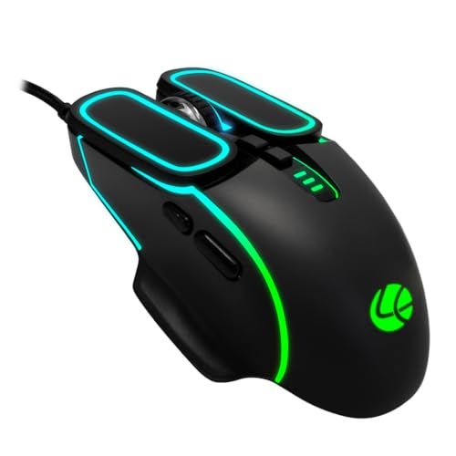 LAPCARE Champ Voyager 7200 DPI Optical Sensor Gaming USB Mouse with Dazzling RGB Light | Marco 7G Keys | 5M Clicks | ABS Material | Rubber Oil + Laser Carving (Lgm 201) - Image 1