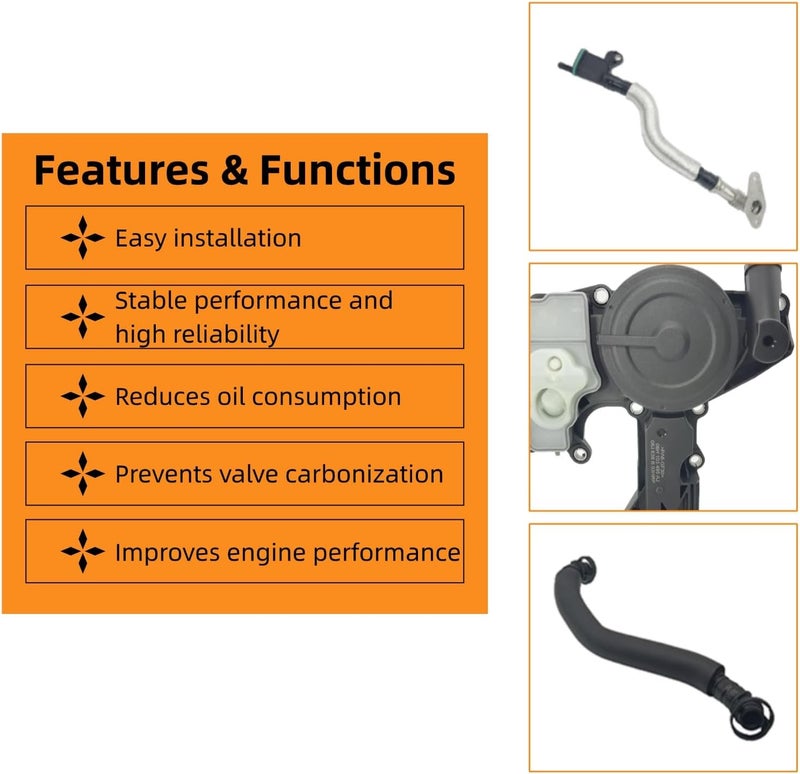 McrGinly Engine Crankcase Vent Valve Oil Separator Breather Hose Tube Kit for Audi 2.0T 1.8T Q5 A6 A5 A4/Quattro - Image 4
