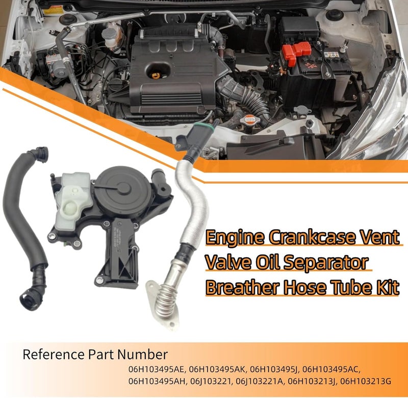 McrGinly Engine Crankcase Vent Valve Oil Separator Breather Hose Tube Kit for Audi 2.0T 1.8T Q5 A6 A5 A4/Quattro - Image 2