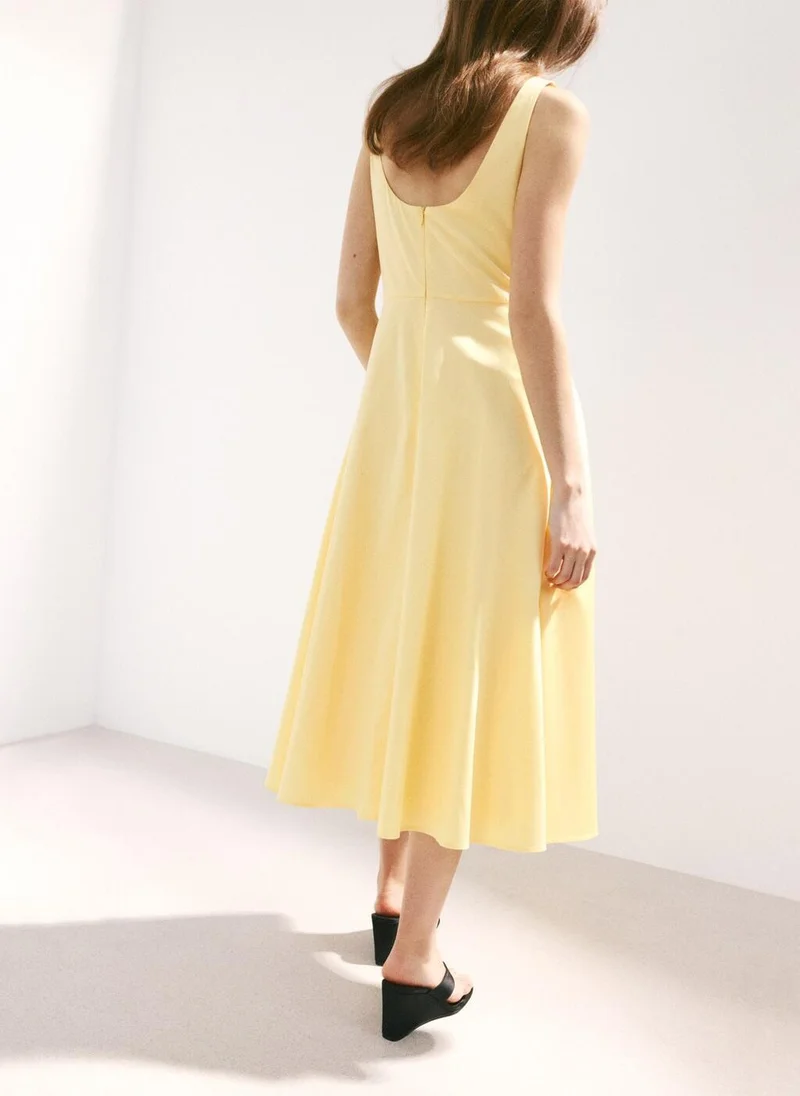 مانجو Boat-Neck Ruched Dress
