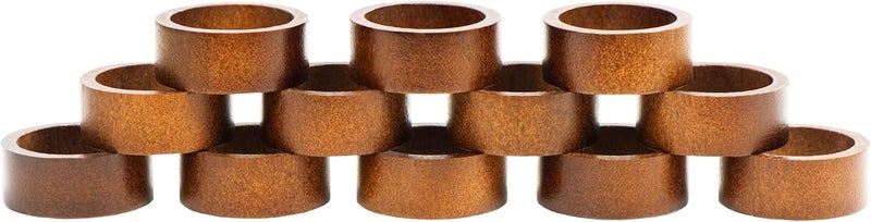 MEPERPER 12-Pack Wooden Napkin Rings, Hemlock Wood Table Napkin Holder, Handcrafted Decorative Napkin Rings for Weddings, Banquets, Family Dinners, and Formal Table Settings - Image 1