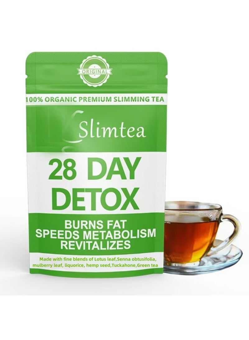 أكياس شاي التخلص من سموم البطن، تدعم صحة الجهاز الهضمي والتمثيل الغذائي، 28 كيسًا