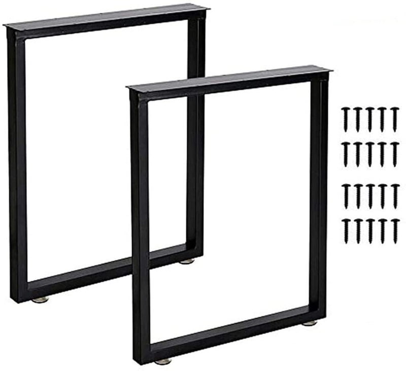 TIEOU Metal Table Leg Set 28 Heavy Duty 24 Wide Black Industrial Desk Legs - Image 1