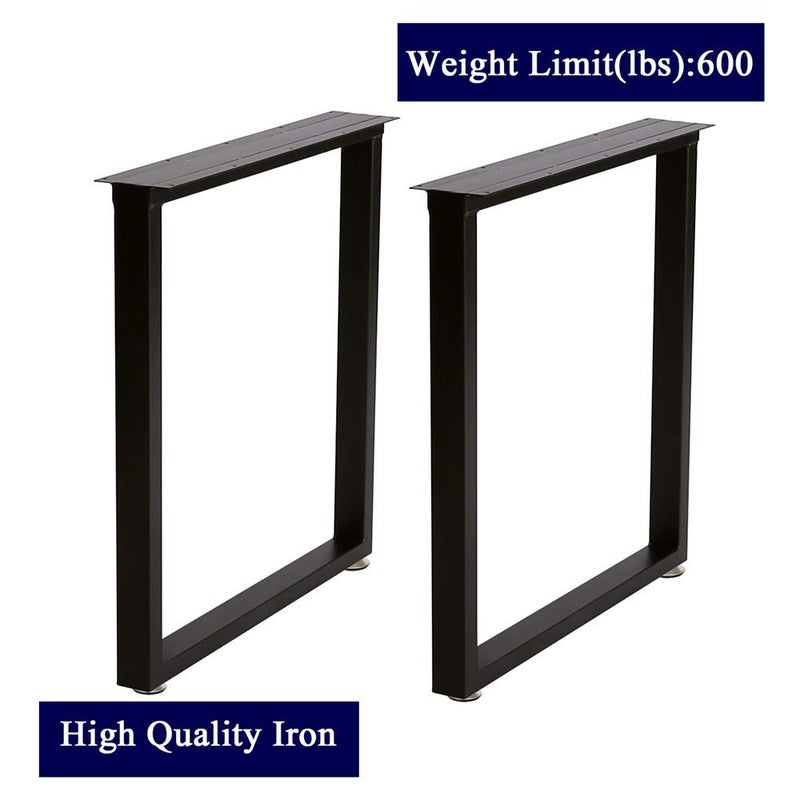 TIEOU Metal Table Leg Set 28 Heavy Duty 24 Wide Black Industrial Desk Legs - Image 4