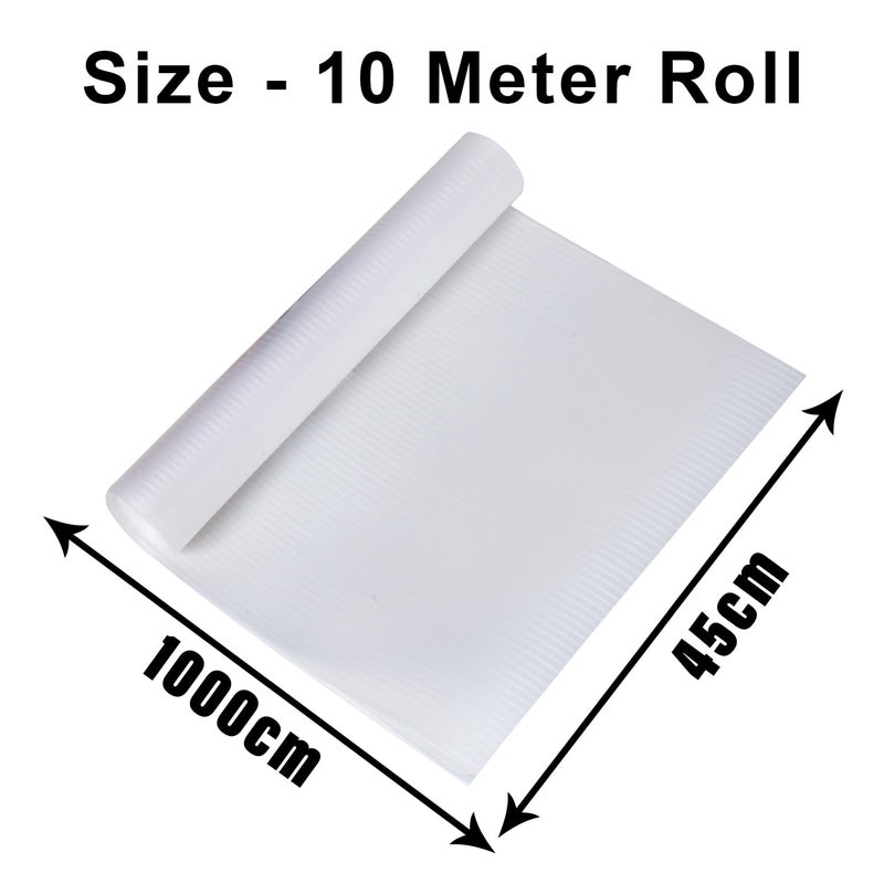 Kuber Industries Shelf Liner PVC Cabinet Shelf Protector Kitchen Liners for Cabinets and Drawers Mat Self Lining Shelf Liner Cabinet Mat 10 MTR White - Image 3