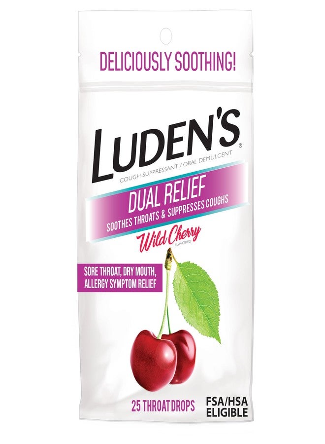 Luden's Dual Relief Cough Drops, Wild Cherry, Deliciously Soothing Lozenges with Menthol for Minor Everyday Throat Irritation, 25 Count - Image 1