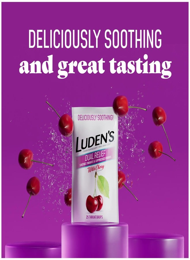 Luden's Dual Relief Cough Drops, Wild Cherry, Deliciously Soothing Lozenges with Menthol for Minor Everyday Throat Irritation, 25 Count - Image 2