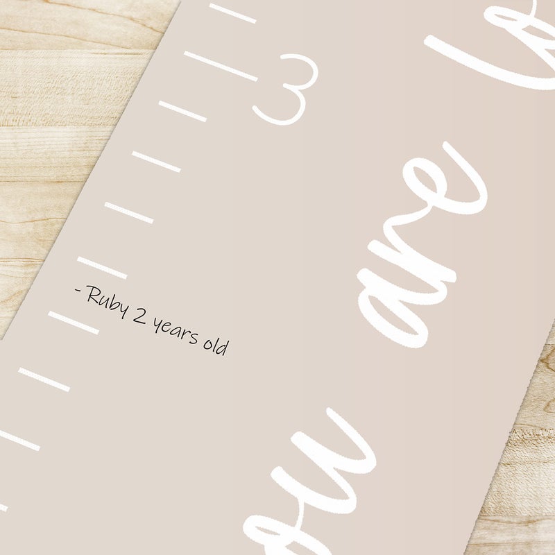 Morxy Canvas Growth Chart for Kids - Unisex Kids Room Wall Decor - Measuring Height Chart- Wall Tape with Height Chart for Kids (Canvas, Loved Beyond Measure -Beige) - Image 3