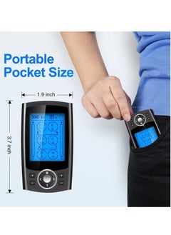SYOSI Muscle Stimulator Dual Channel TENS EMS Unit 24 Modes for Pain Relief Therapy, Electronic Pulse Massager Muscle Massager with 10 Pads Dust-Proof Drawstring Storage Bag  - Image 4