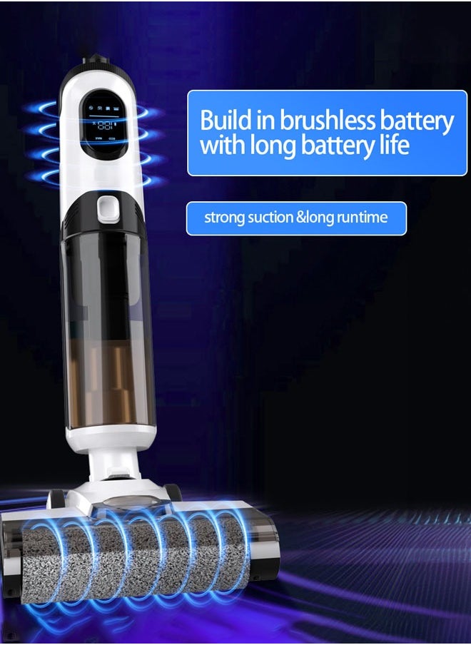 isweep - All In One Wet and Dry Cordless Vacuum Cleaner and Mop, 15kpa/170W,LCD Display, 45min Runtime, Voice Prompt,Multi-Surface Cleaning,Mop Vacuum Cleaner for Hard Floor, with Smart Control & Self-Cleaning System - Image 1
