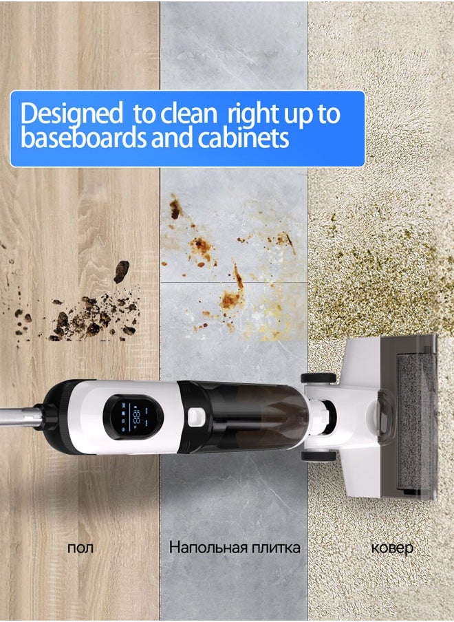 isweep All In One Wet and Dry Cordless Vacuum Cleaner and Mop, 15kpa/170W,LCD Display, 45min Runtime, Voice Prompt,Multi-Surface Cleaning,Mop Vacuum Cleaner for Hard Floor, with Smart Control & Self-Cleaning System  - Image 5