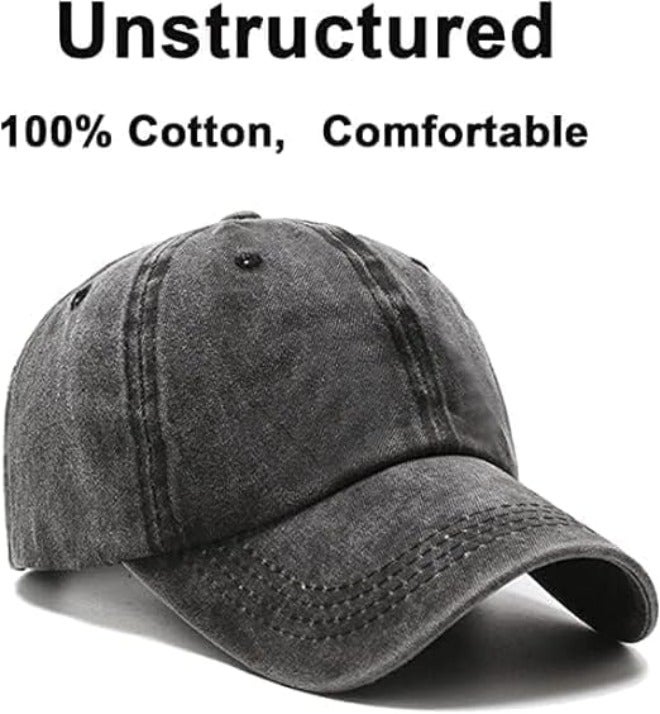 HZYH 2 Pcs Unisex Baseball Cap, Cotton Vintage Washed Distressed Baseball Cap, Low Profile Unstructured Baseball Hat, Adjustable Dad Golf Hat for Men  Women - Image 3