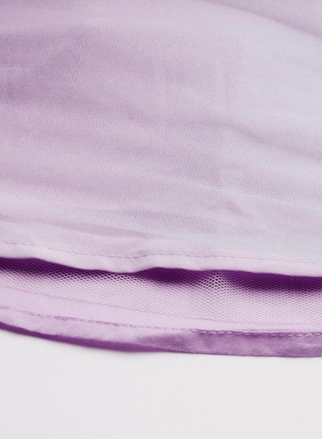 Allen Solly Girl's Cotton Modern Knee-Length Dress (AGDRKRGFK72398_Lilac - Image 5