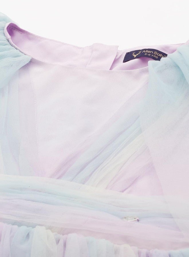 Allen Solly Girl's Cotton Modern Knee-Length Dress (AGDRKRGFK72398_Lilac - Image 4