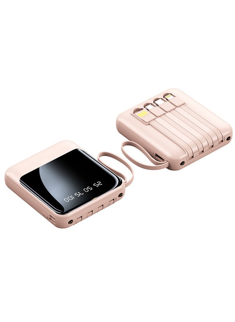 Generic - Large-capacity Portable Digital Display Charging Treasure Comes With Usb Charging Cable 10000 Mah Mobile Phone Tablet All-round Universal Mini Mobile Power Digital Display Large Screen Pink And Rose Gold - Image 1