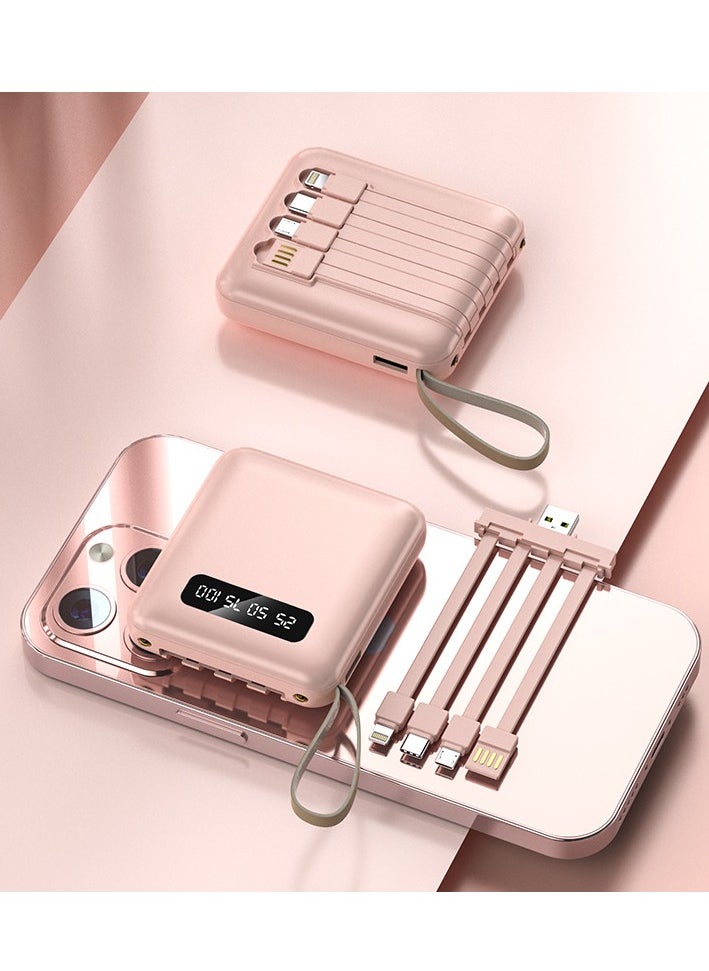 Generic - Large-capacity Portable Digital Display Charging Treasure Comes With Usb Charging Cable 10000 Mah Mobile Phone Tablet All-round Universal Mini Mobile Power Digital Display Large Screen Pink And Rose Gold - Image 1