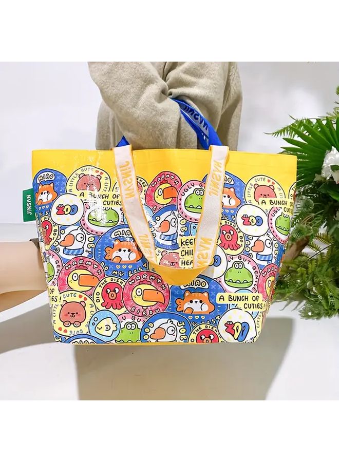 Waterproof Foldable PP Shopping Tote with Shoulder Strap Naughty Cat 21.26 Inch - Image 4