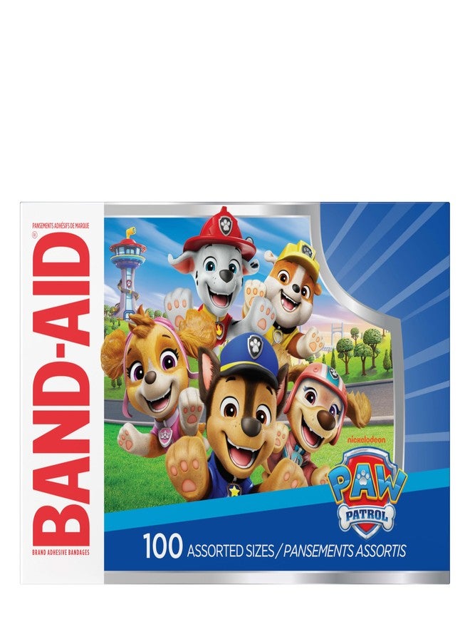 BAND-AID Brand Adhesive Bandages, Fun Nickelodeon Paw Patrol Characters, Decorative Wound Care for Minor Cuts, Scrapes & Burns, Hurt-Free Pad, First Aid Kit Essential, Assorted Sizes, 100 Count - Image 1