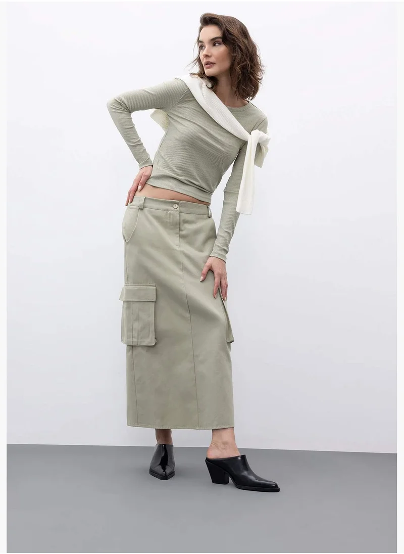 DeFacto Woman Pencıl Skırt Woven Skirt