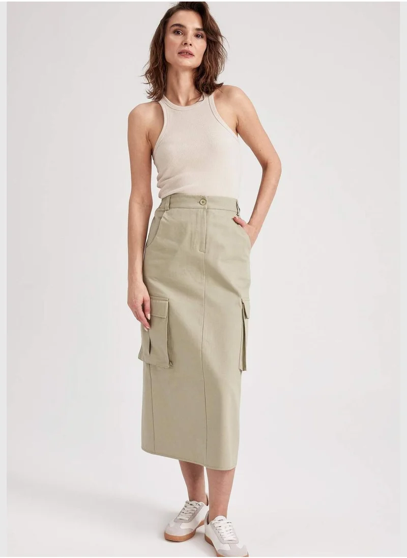 DeFacto Woman Pencıl Skırt Woven Skirt