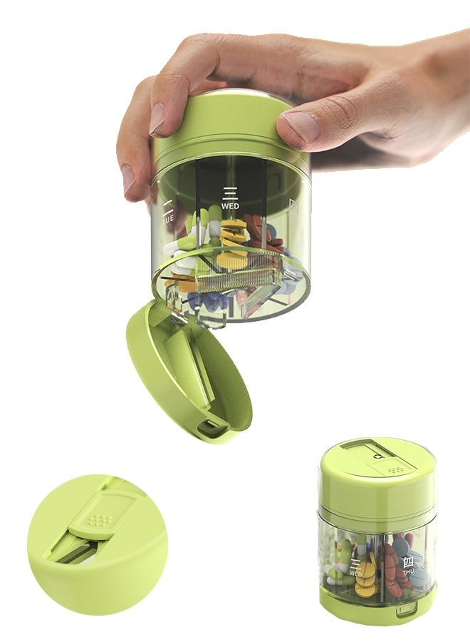 Lemon Pill Dispenser 7 Day, Portable Pill Organizer with Anti-Mix Design, Travel Medicine Pill Case with Wide Opening & Easy Retrieval, Daily Pill Box for Travel, Vitamin, Supplement - Image 1