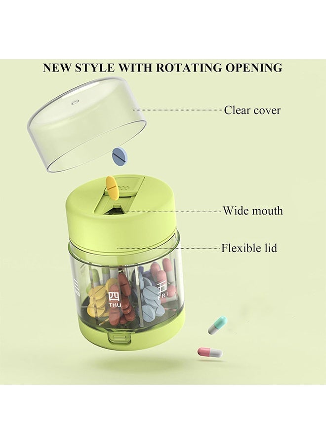 Lemon Pill Dispenser 7 Day, Portable Pill Organizer with Anti-Mix Design, Travel Medicine Pill Case with Wide Opening & Easy Retrieval, Daily Pill Box for Travel, Vitamin, Supplement - Image 4