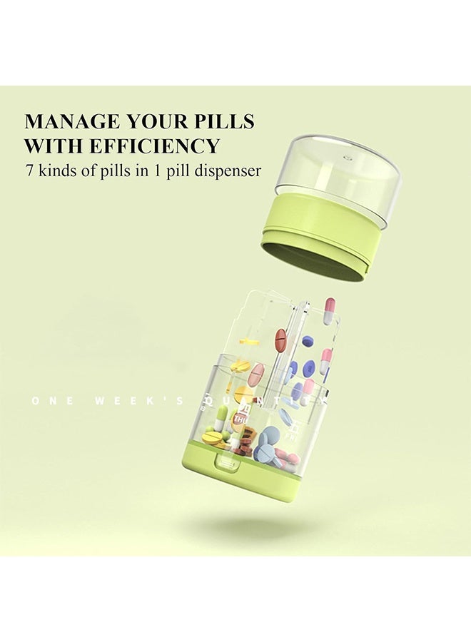Lemon Pill Dispenser 7 Day, Portable Pill Organizer with Anti-Mix Design, Travel Medicine Pill Case with Wide Opening & Easy Retrieval, Daily Pill Box for Travel, Vitamin, Supplement - Image 3