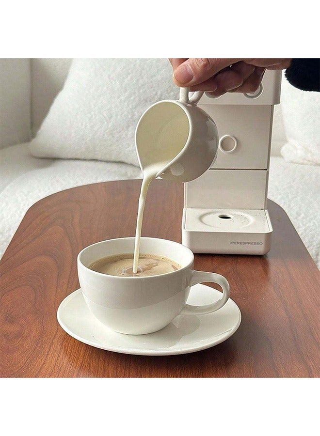 1-Piece White Ceramic Milk Pitcher, Espresso Cup  - Image 3