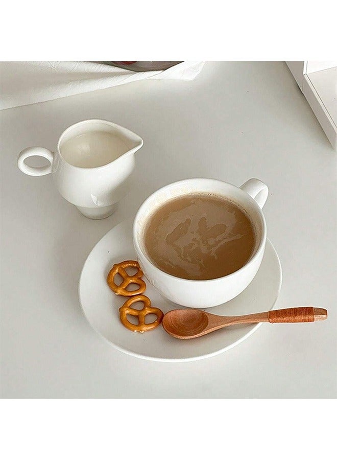1-Piece White Ceramic Milk Pitcher, Espresso Cup  - Image 4