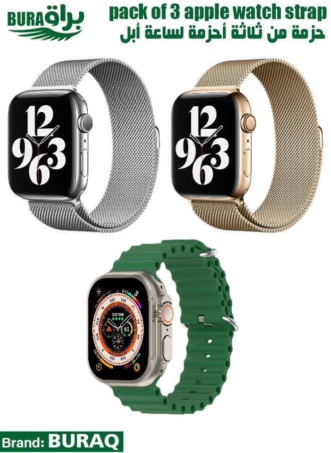 BURAQ - Apple Watch Band Strap For Apple Watch Ultra 2/Ultra 49mm, Series 10 46mm, 9/8/7 45mm, SE2/SE/6/5/4 44mm, 3/2/1 42mm - Image 1