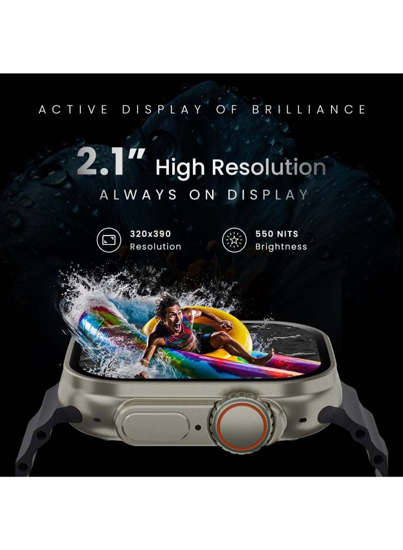 Hammer Renewed - Active 2.0 Plus 2.1" HD Display Smart Watch - BLACK - Image 2