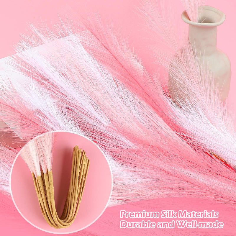 SeptCat 30 Pcs Pampas Grass Decor 21.7" Fluffy Faux Short Brown Pampas Grass Artificial Small Pompas Grass Flower Vase Filler for Home Wedding Living Room Wall Party Decoration - Image 4
