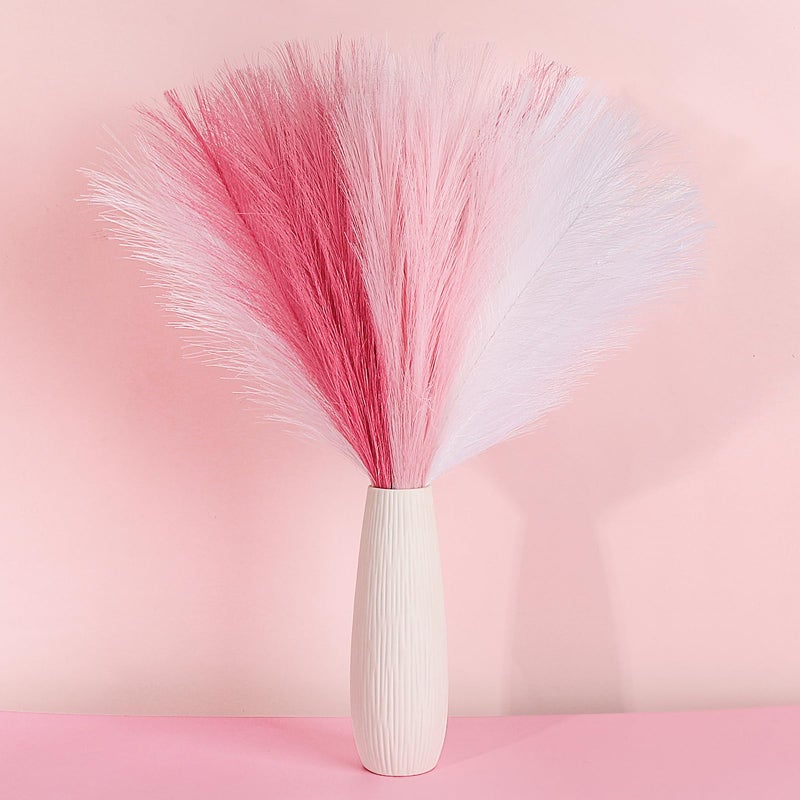 SeptCat 30 Pcs Pampas Grass Decor 21.7" Fluffy Faux Short Brown Pampas Grass Artificial Small Pompas Grass Flower Vase Filler for Home Wedding Living Room Wall Party Decoration - Image 1