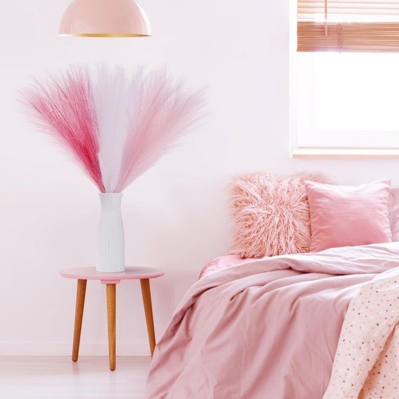SeptCat 30 Pcs Pampas Grass Decor 21.7" Fluffy Faux Short Brown Pampas Grass Artificial Small Pompas Grass Flower Vase Filler for Home Wedding Living Room Wall Party Decoration - Image 5