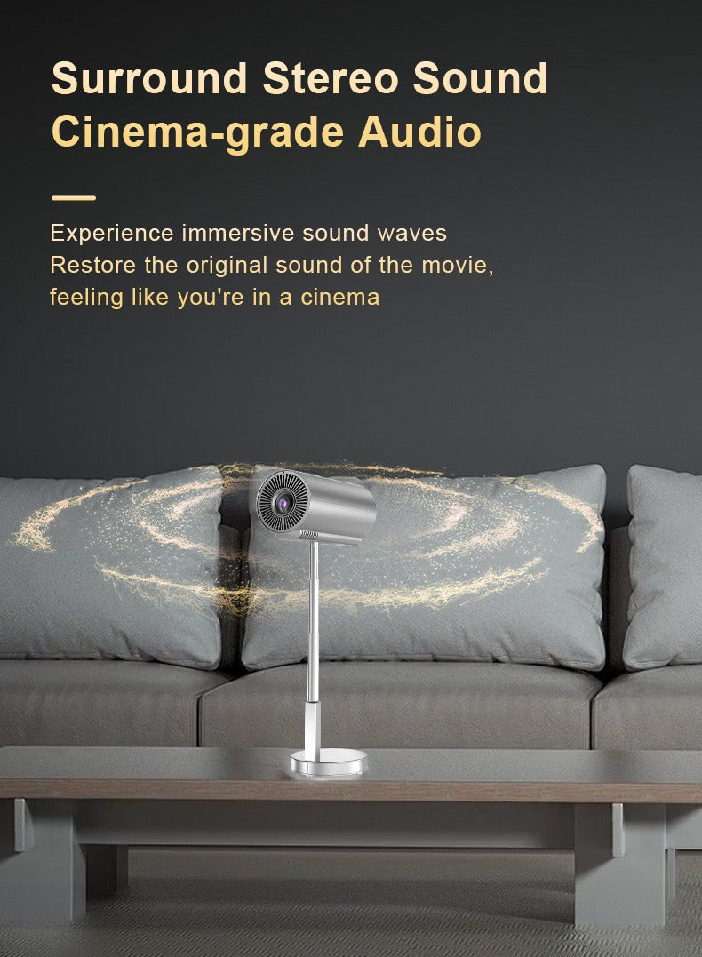 HD Video Projector Android WiFi Bluetooth 3D Surround Sound Portable Outdoor Office Home Theater