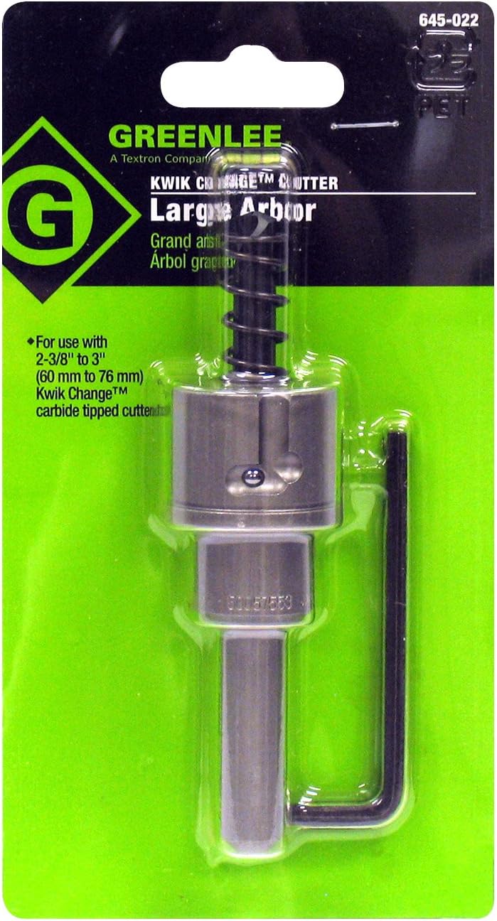 Greenlee 645-022 Hole Cutter Arbor, 2-3/8-Inch through 3-Inch, 1/2-Inch Shank - Image 2