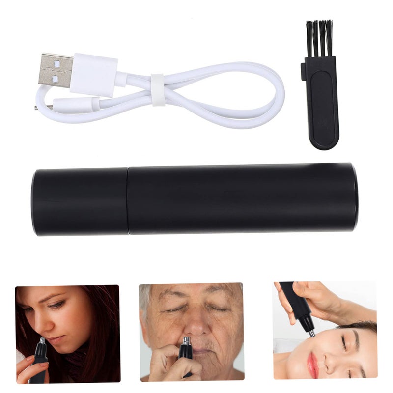 USB Rechargeable Nose And Ear Hair Trimmer For Men Women Portable Compact Travel Grooming Tool Black - Image 3